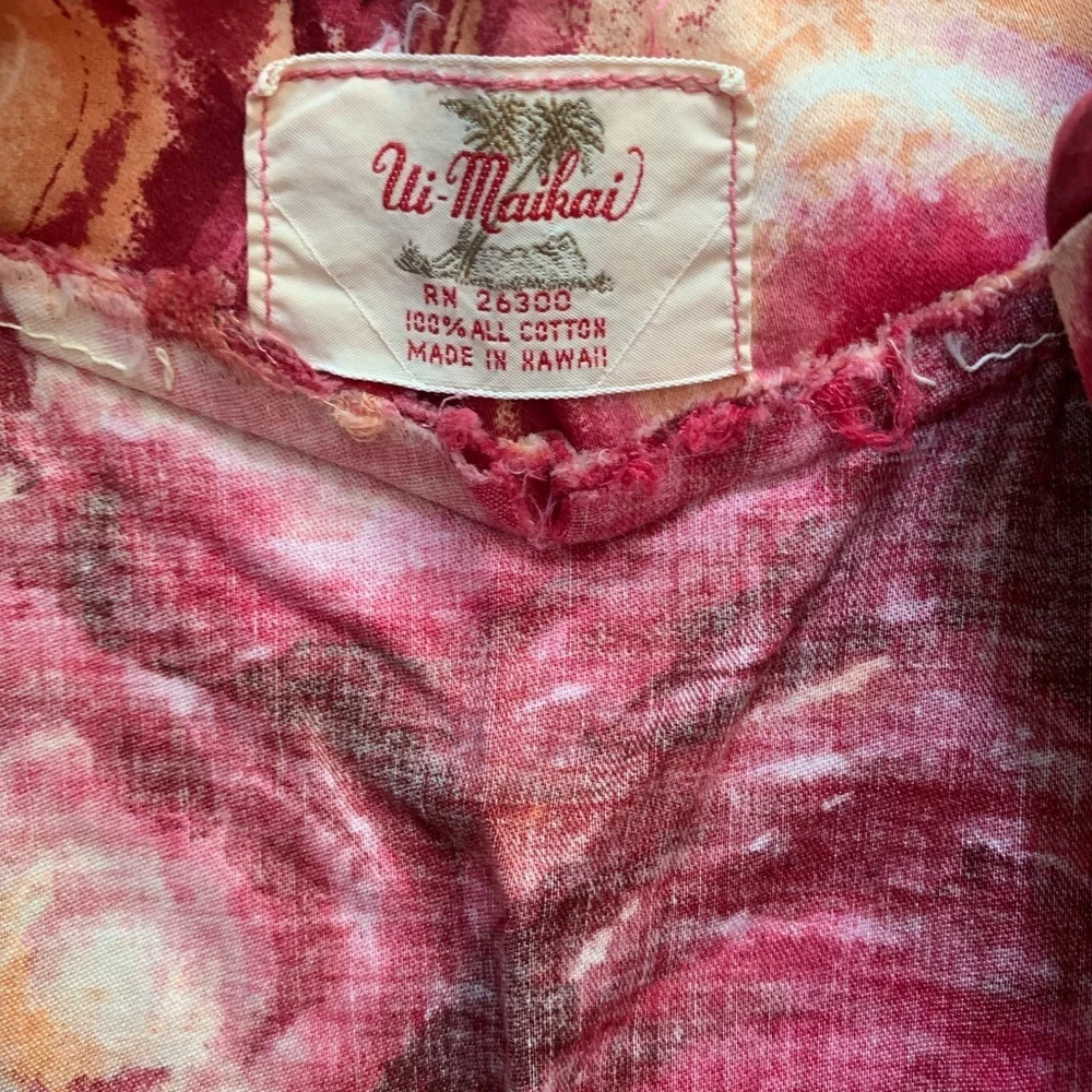 Vintage 60’s Ui- Maikai Floral Shift Dress Orange & Red Size 32 US 4/6 - Picture 6 of 12